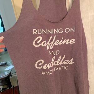 Plum colored razor back graphic tank